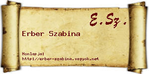 Erber Szabina névjegykártya
